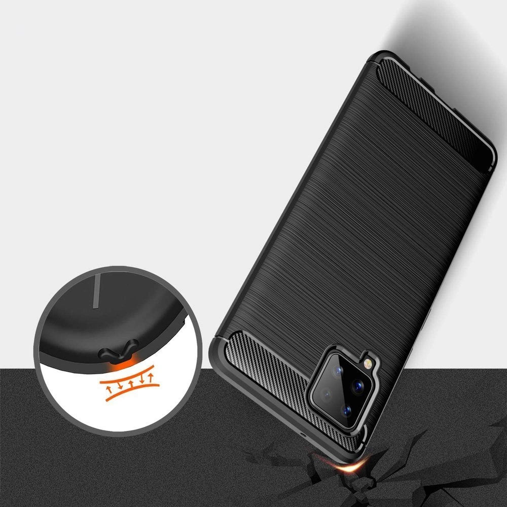 Carbon Case Flexible Cover TPU Case for Samsung Galaxy A42 5G black_2