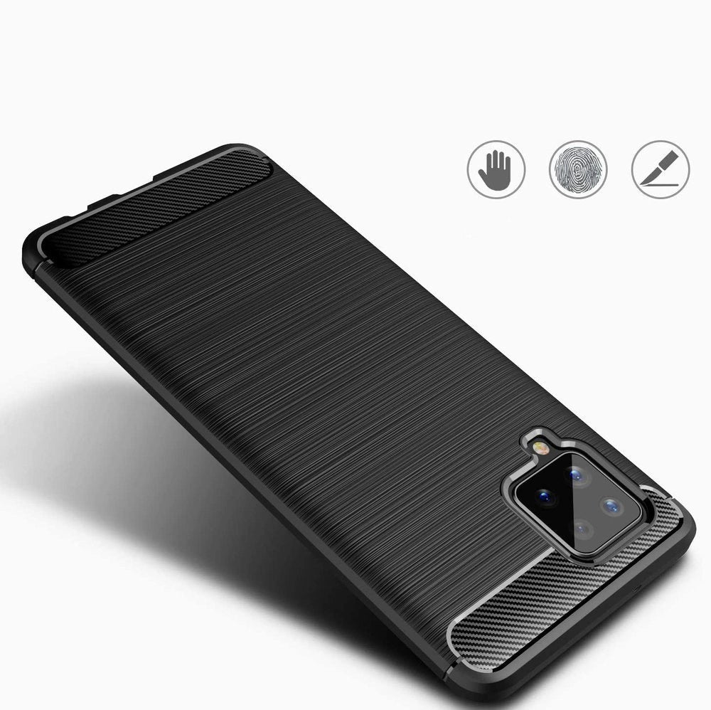 Carbon Case Flexible Cover TPU Case for Samsung Galaxy A42 5G black_3