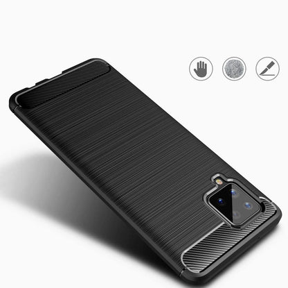 Carbon Case Flexible Cover TPU Case for Samsung Galaxy A42 5G black_3