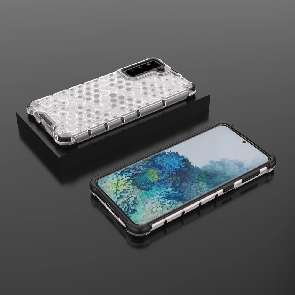 Honeycomb Case armor cover with TPU Bumper for Samsung Galaxy S21+ 5G (S21 Plus 5G) transparent_12
