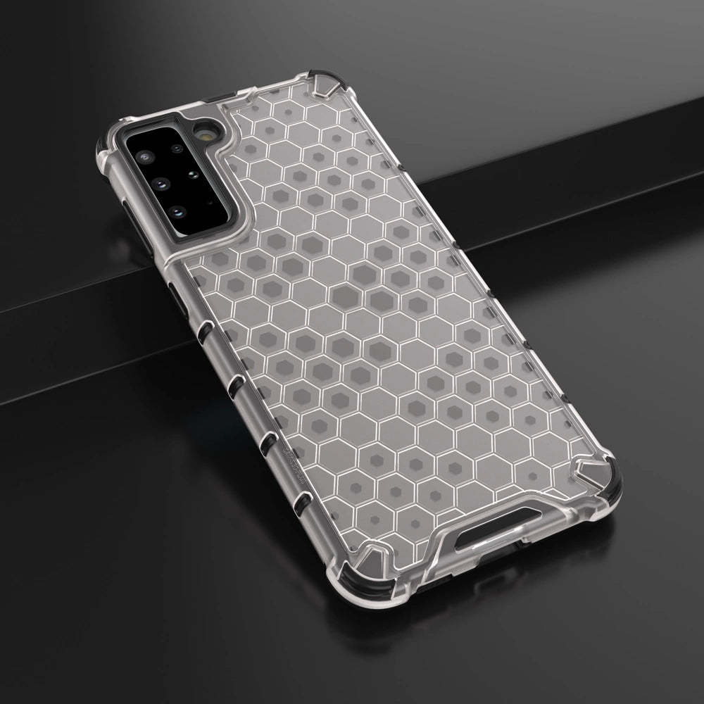 Honeycomb Case armor cover with TPU Bumper for Samsung Galaxy S21+ 5G (S21 Plus 5G) transparent_13