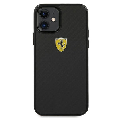 Ferrari FERCAHCP12SBK iPhone 12 mini 5.4&quot; black/black hardcase On Track Real Carbon_2
