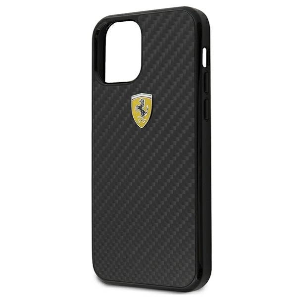 Ferrari FERCAHCP12SBK iPhone 12 mini 5.4&quot; black/black hardcase On Track Real Carbon_4