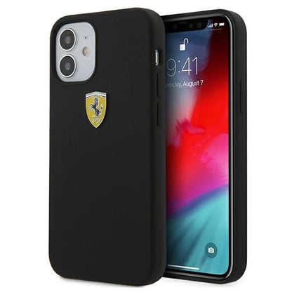 Ferrari FESSIHCP12SBK iPhone 12 mini 5.4" black/black hardcase On Track Silicone_0