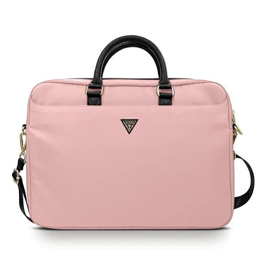 Guess Nylon Triangle Logo bag for a 16&quot; laptop - pink_0