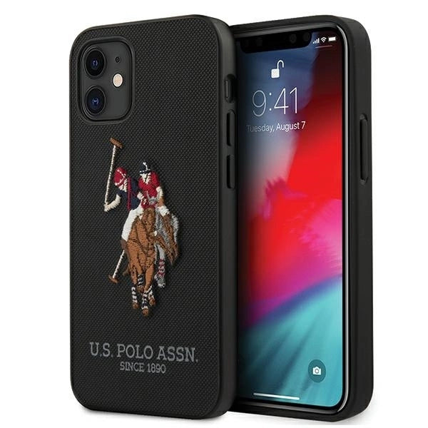 US Polo USHCP12SPUGFLBK iPhone 12 mini 5,4" czarny/black Polo Embroidery Collection_0