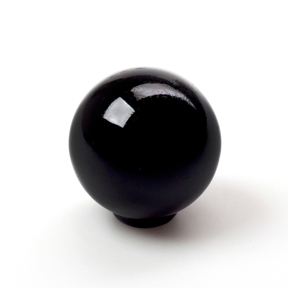 Puxador para mÃ³veis, modelo 308, fabricado em abs com acabamento preto, Ã¸28 mm_0