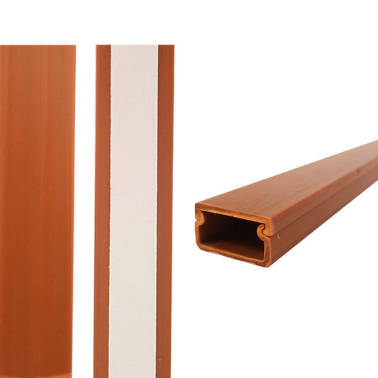Mini calha adesiva 2m 19x11mm cor madeira escura (preÃ§o/metro)_0