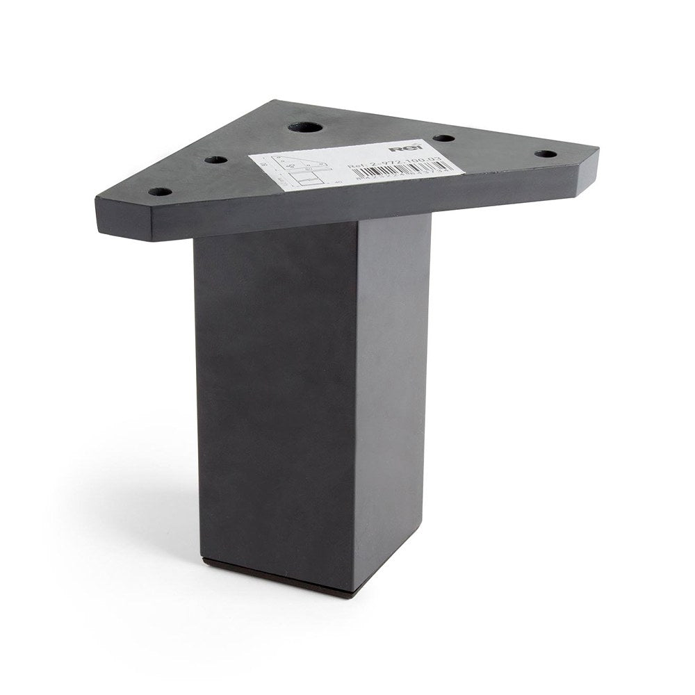 PÃ© de canto quadrado, modelo 972, em abs, 42 x 42 x 100 mm, preto_0