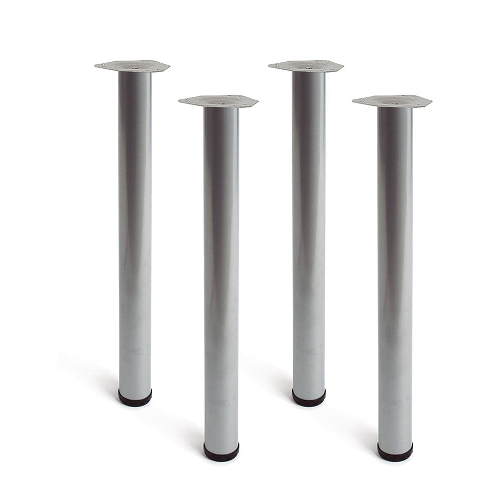 PÃ© cilÃ­ndrico de mesa, modelo 4406, de aÃ§o em cor alumÃ­nio, Ã¸60 x 710 mm, 4 un_0