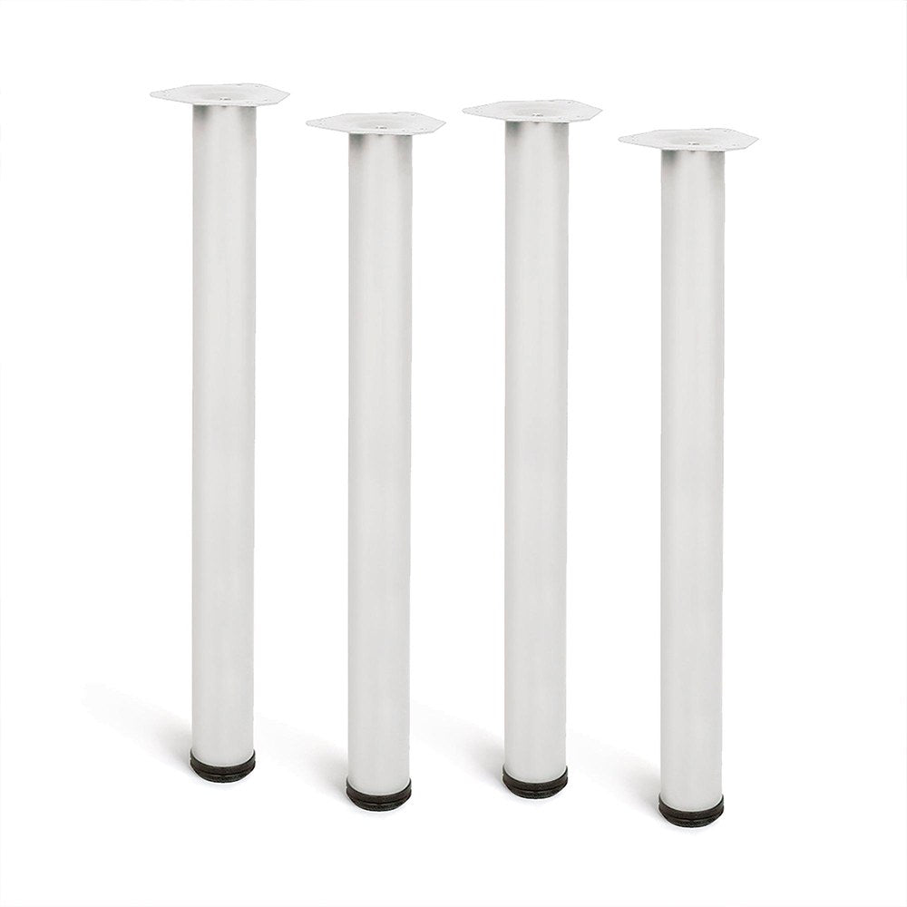 PÃ© cilÃ­ndrico de mesa, modelo 4406, de aÃ§o em cor branco, Ã¸60 x 710 mm, 4 un_0