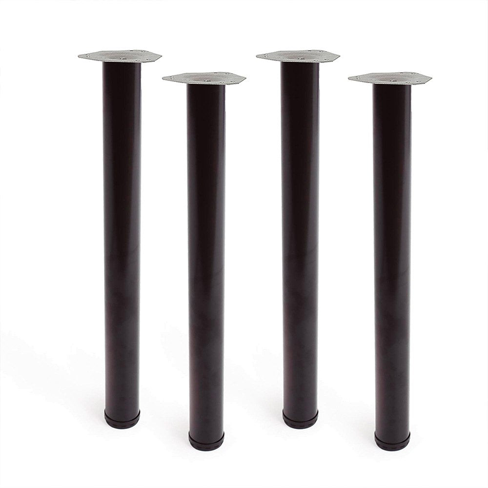 PÃ© cilÃ­ndrico de mesa, modelo 4406, de aÃ§o em cor preto, Ã¸60 x 710 mm, 4 un_0