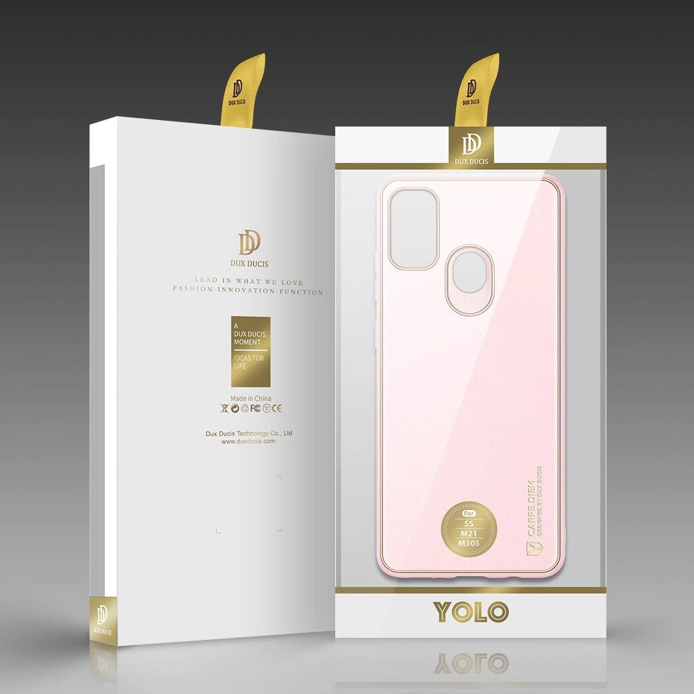 Dux Ducis Yolo elegant case made of soft TPU and PU leather for Samsung Galaxy M30s pink_4