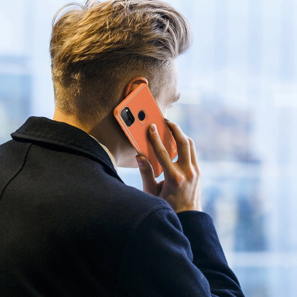 Dux Ducis Yolo elegant case made of soft TPU and PU leather for Samsung Galaxy M30s orange_11