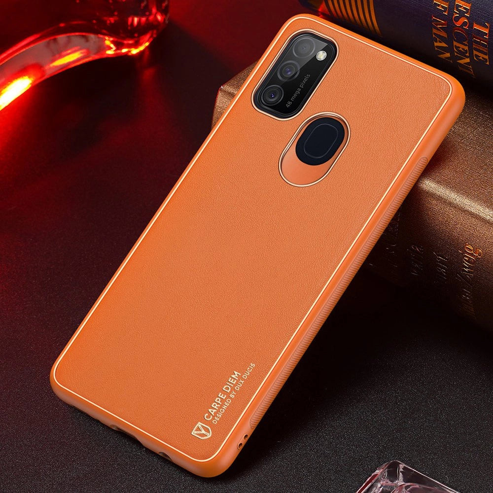 Dux Ducis Yolo elegant case made of soft TPU and PU leather for Samsung Galaxy M30s orange_13