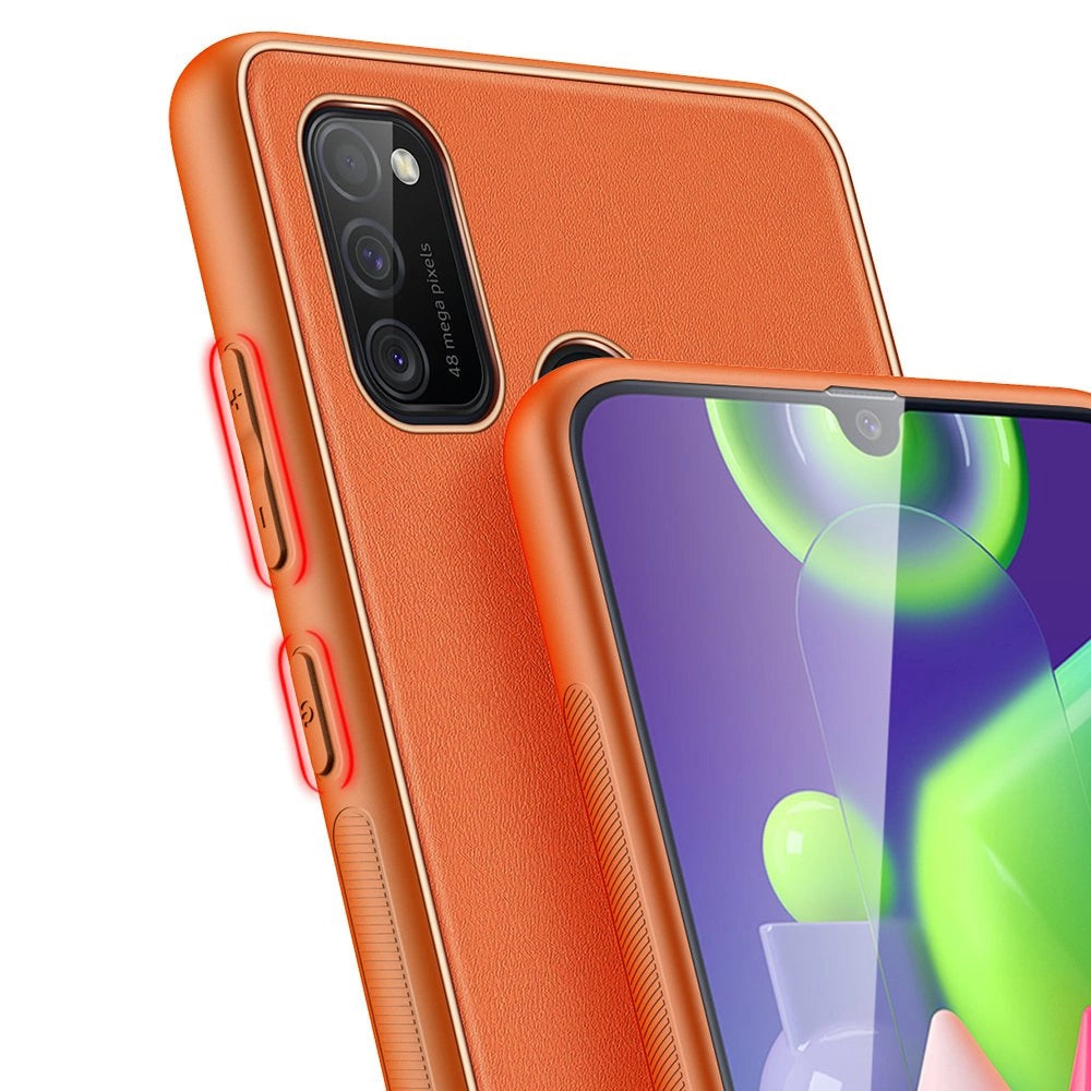 Dux Ducis Yolo elegant case made of soft TPU and PU leather for Samsung Galaxy M30s orange_6