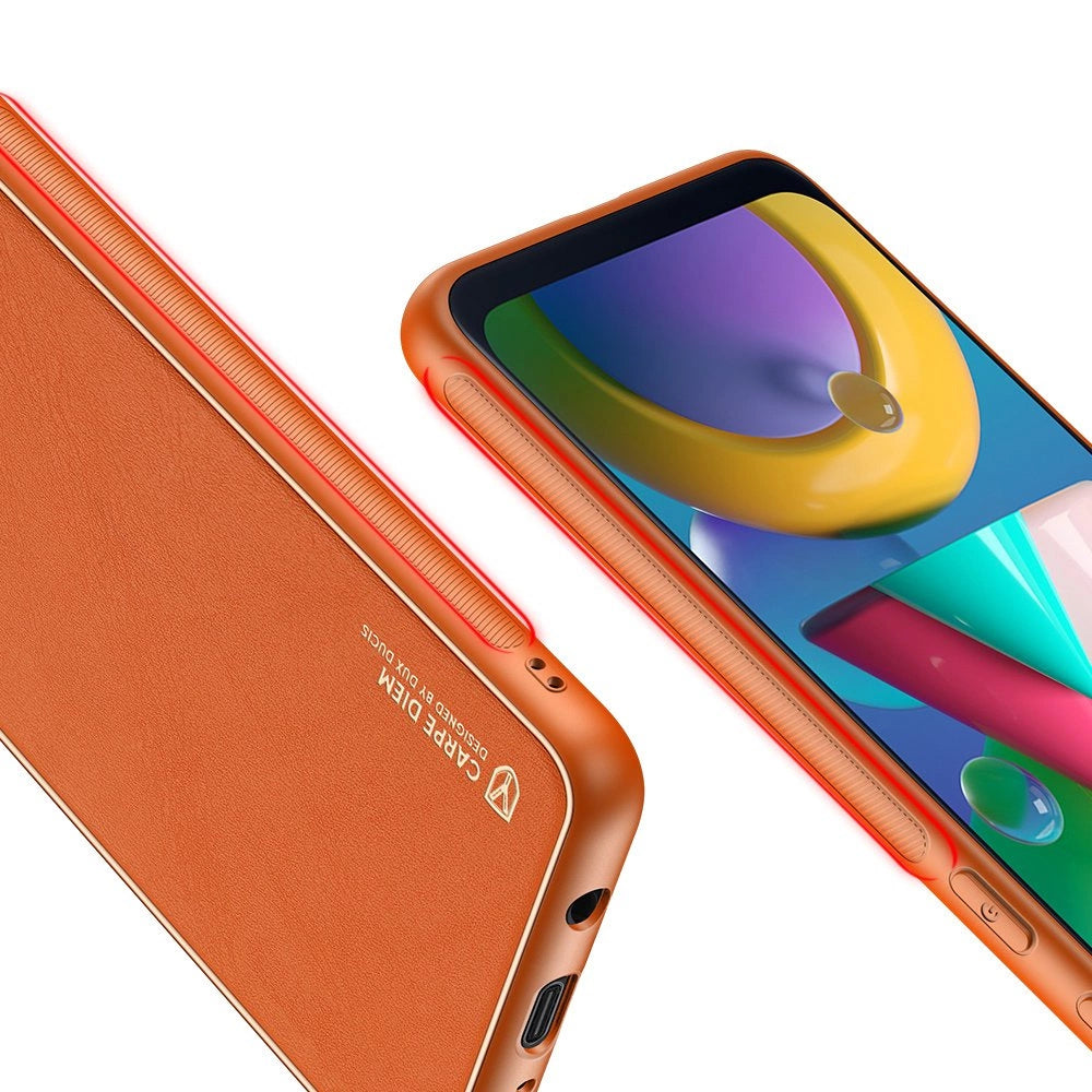 Dux Ducis Yolo elegant case made of soft TPU and PU leather for Samsung Galaxy M30s orange_7