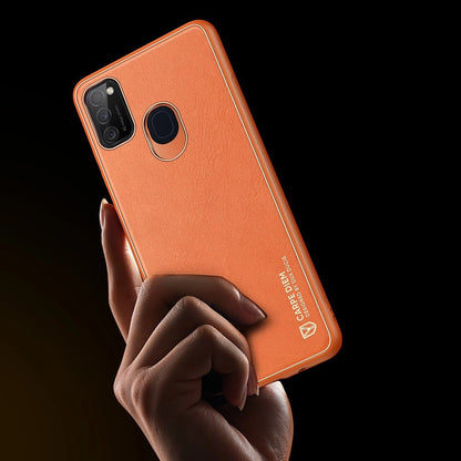 Dux Ducis Yolo elegant case made of soft TPU and PU leather for Samsung Galaxy M30s orange_8