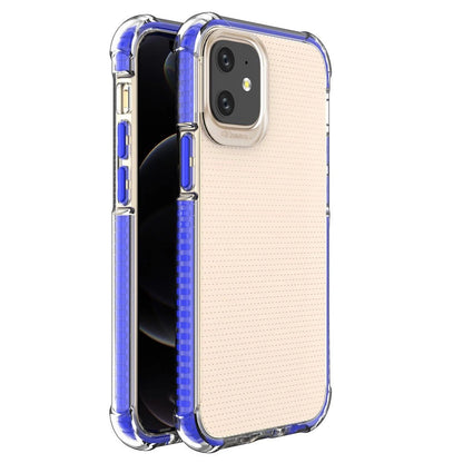 Spring Armor clear TPU gel rugged protective cover with colorful frame for iPhone 12 mini blue_0