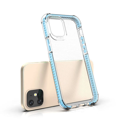 Spring Armor clear TPU gel rugged protective cover with colorful frame for iPhone 12 mini blue_3