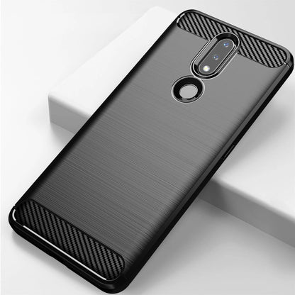 Carbon Case Flexible Cover TPU Case for Nokia 2.4 black_7