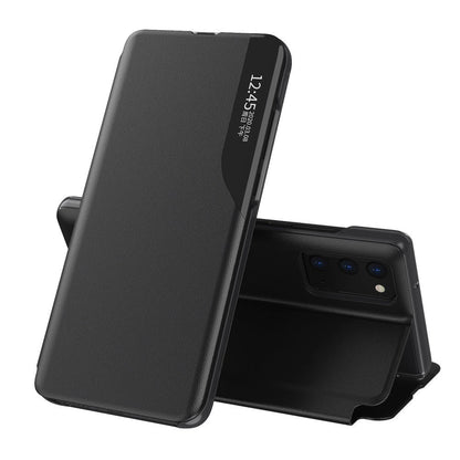 Eco Leather View Case elegant bookcase type case with kickstand for Samsung Galaxy A02s EU black_0