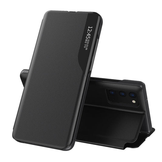 Eco Leather View Case elegant bookcase type case with kickstand for Samsung Galaxy A02s EU black_0