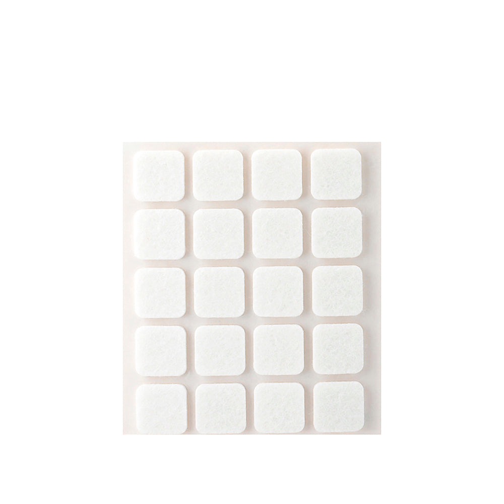 Pack 20 feltros adesivos sinteticos brancos 17x17mm plasfix inofix_0