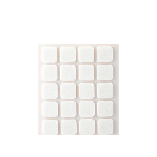 Pack 20 feltros adesivos sinteticos brancos 17x17mm plasfix inofix_0