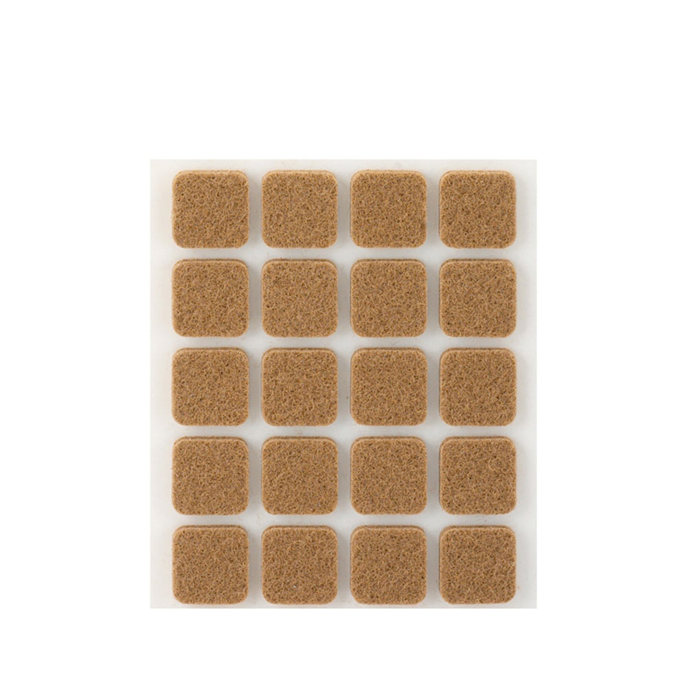 Pack 20 feltros adesivos sinteticos castanho 17x17mm plasfix inofix_0