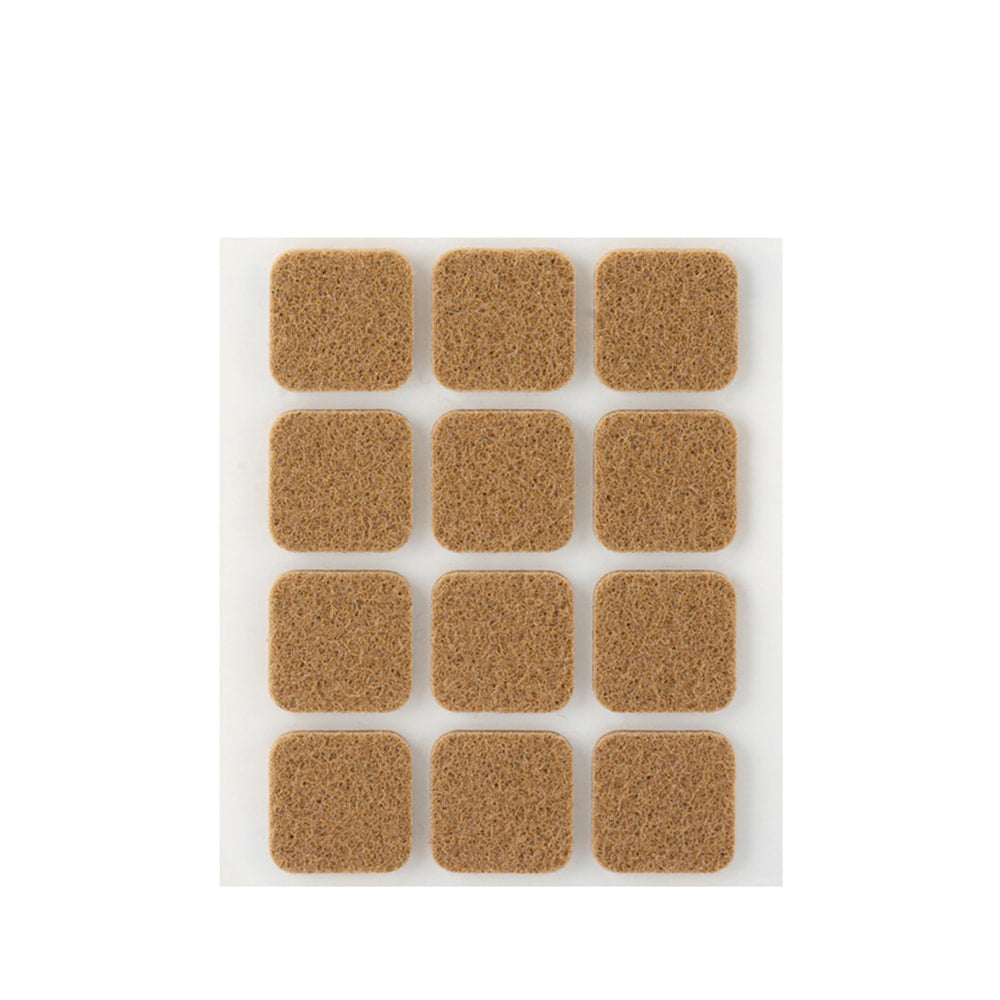 Pack 12 feltros adesivos sinteticos castanho 22x22mm plasfix inofix_0