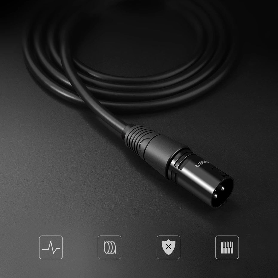 Ugreen AV130 66716 audio XLR (female) - XLR (male) cable for microphone / amplifier 1m - black_4