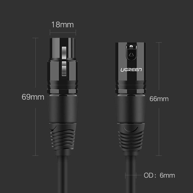 Ugreen AV130 66719 audio XLR (female) - XLR (male) cable for microphone / amplifier 5m - black_2