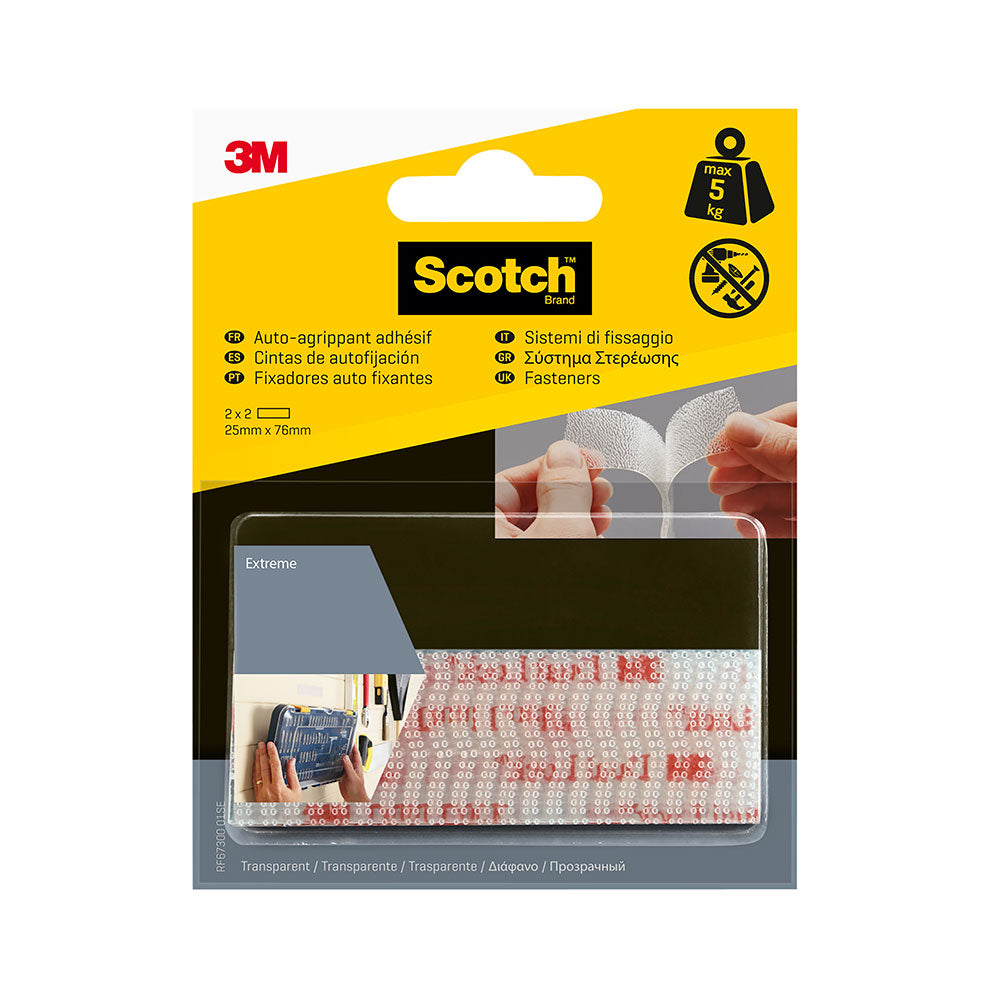 Tira extrema auto-fixadora, transparente, 25 mm x 76 mm, 2 unid., max 5 kg_0