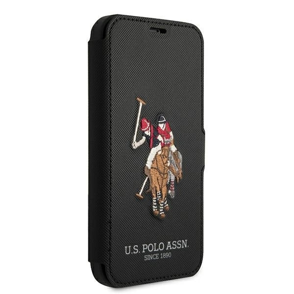 US Polo USFLBKP12SPUGFLBK iPhone 12 mini 5,4" czarny/black book Polo Embroidery Collection_2