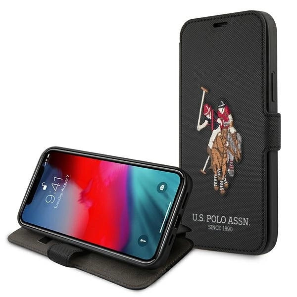 US Polo USFLBKP12SPUGFLBK iPhone 12 mini 5,4" czarny/black book Polo Embroidery Collection_5