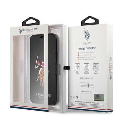US Polo USFLBKP12SPUGFLBK iPhone 12 mini 5,4" czarny/black book Polo Embroidery Collection_6