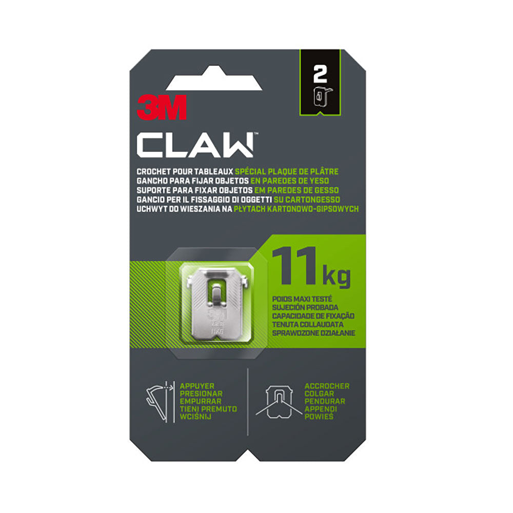Gancho para parede em gesso, 11 kg, 27 x 31,5 x 4 mm, 2 unid._0