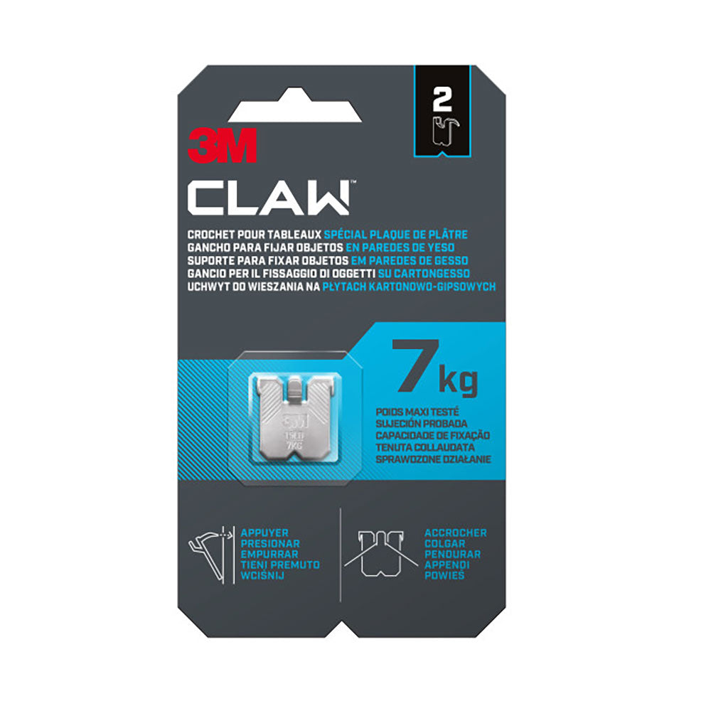 Gancho de parede em gesso, 7 kg, 23 x 23 x 4 mm, 2 unid._0