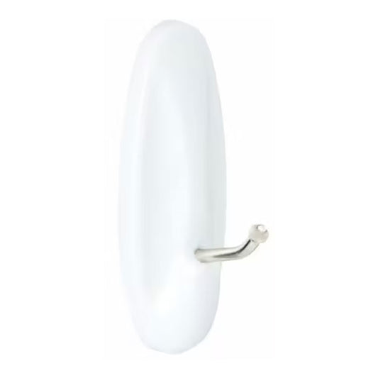 Gancho de ponta em metal, mÃ©dio, branco, 29 x 79 x 29 mm, 2 peÃ§as + 4 tiras, carga mÃ¡xima 1,3 kg_0