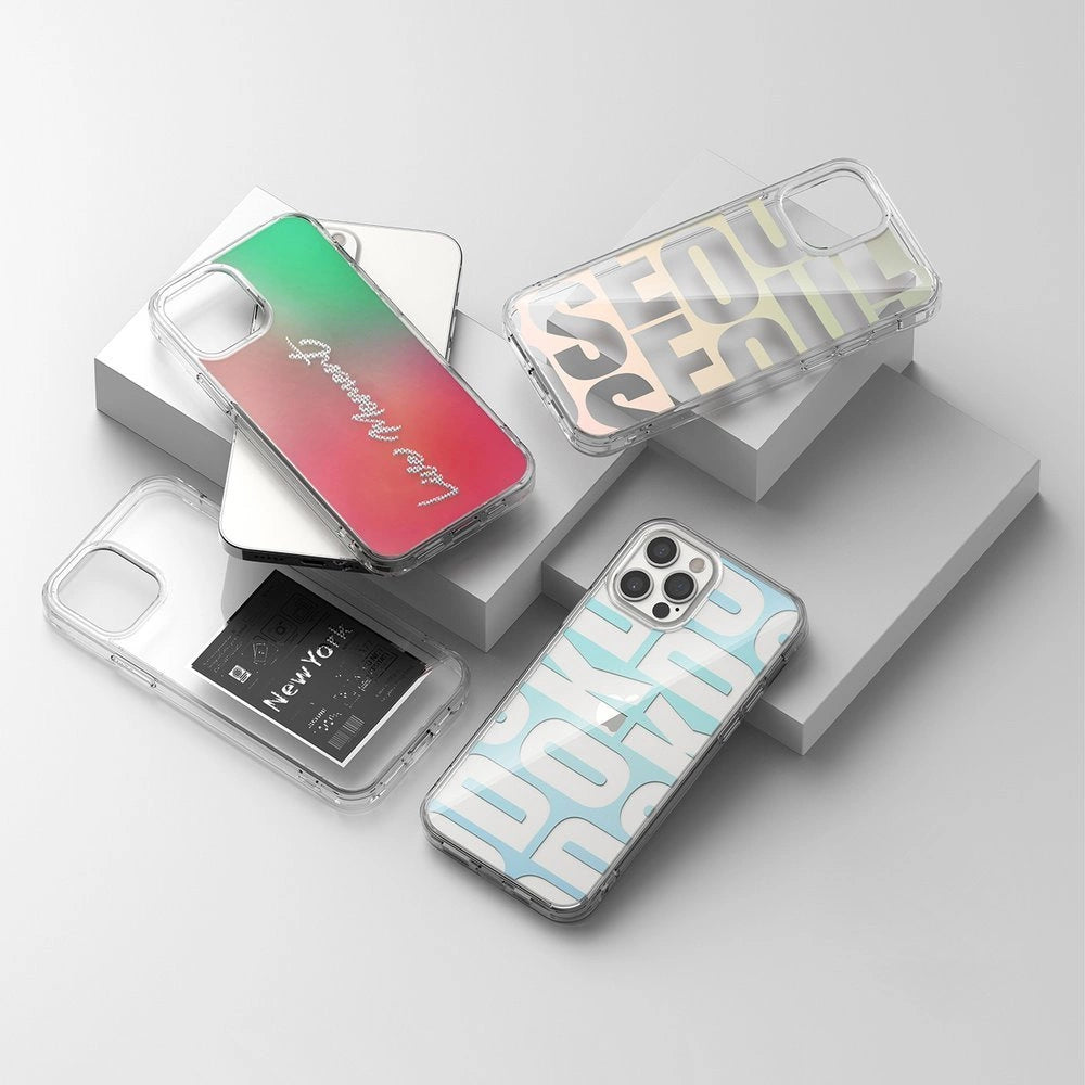 Ringke Fusion Design PC Case with TPU Bumper for iPhone 12 Pro Max pink-green (GNAP0028)_4