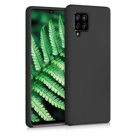 Silicone Case Soft Flexible Rubber Cover for Samsung Galaxy A42 5G black_0