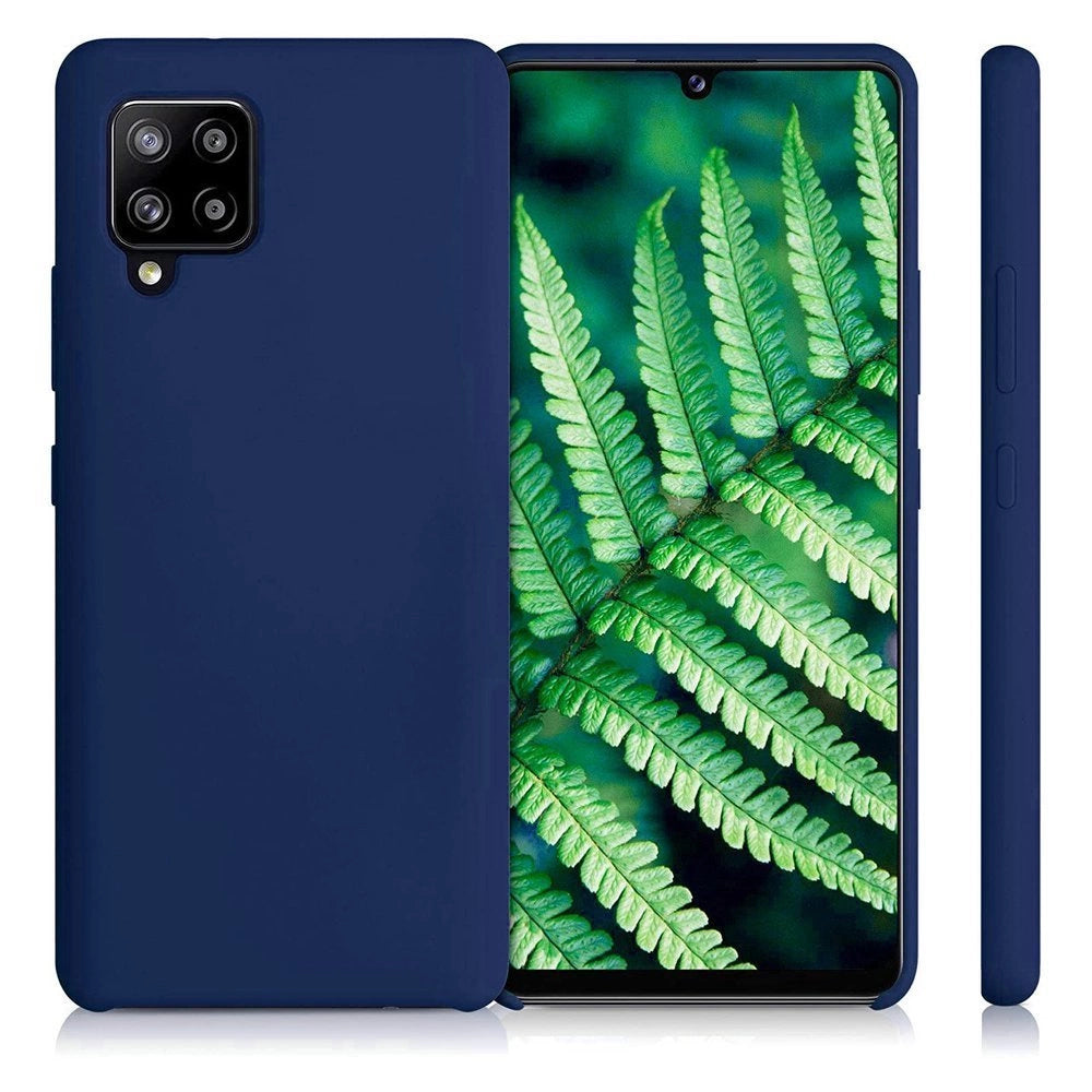 Silicone Case Soft Flexible Rubber Cover for Samsung Galaxy A42 5G blue_2
