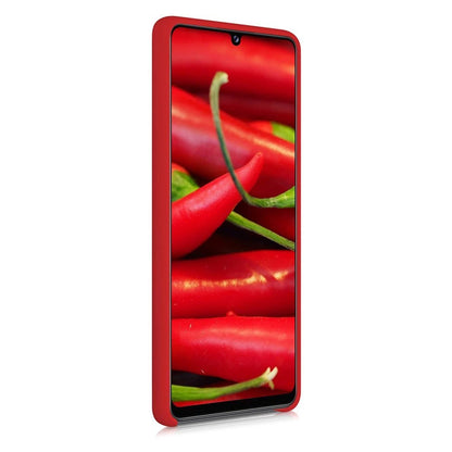 Silicone Case Soft Flexible Rubber Cover for Samsung Galaxy A42 5G red_2