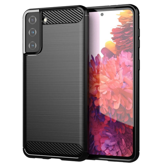 Carbon Case Flexible Cover TPU Case for Samsung Galaxy S21+ 5G (S21 Plus 5G) black_0