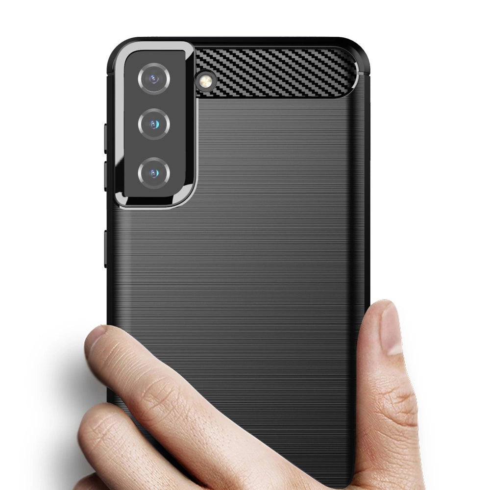 Carbon Case Flexible Cover TPU Case for Samsung Galaxy S21+ 5G (S21 Plus 5G) black_2