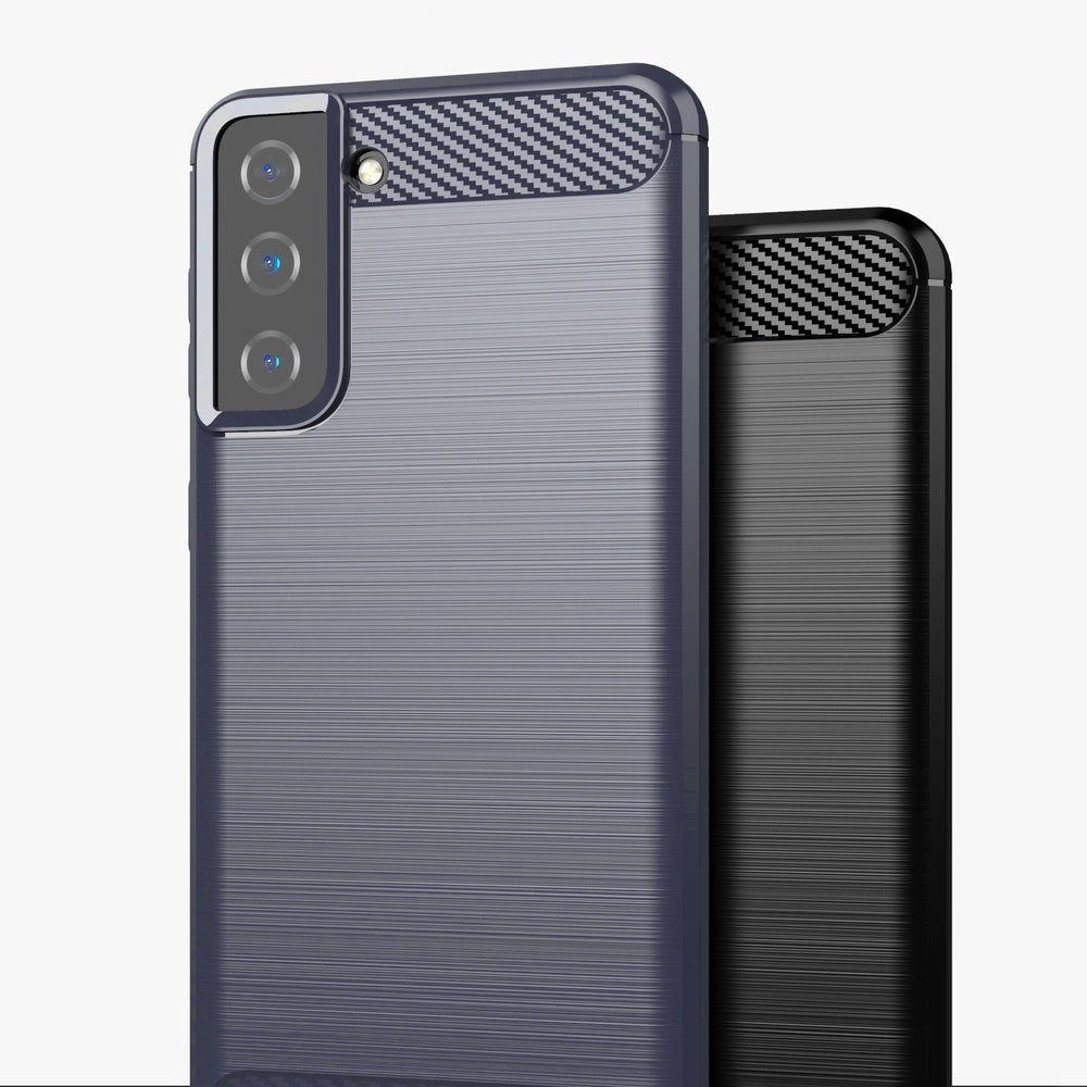 Carbon Case Flexible Cover TPU Case for Samsung Galaxy S21+ 5G (S21 Plus 5G) blue_3