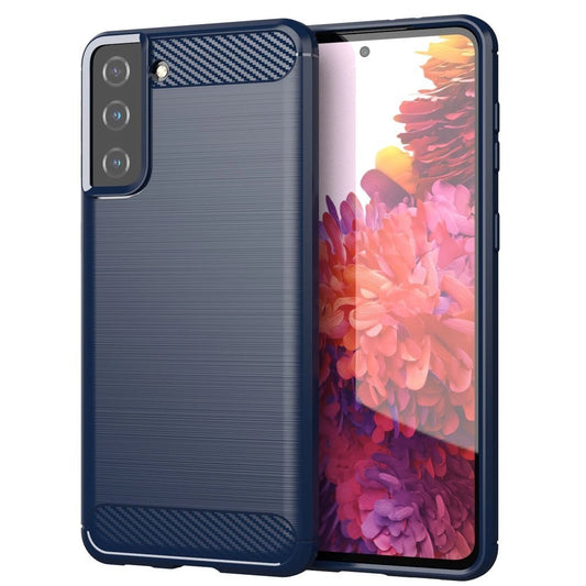 Carbon Case Flexible Cover TPU Case for Samsung Galaxy S21+ 5G (S21 Plus 5G) blue_0