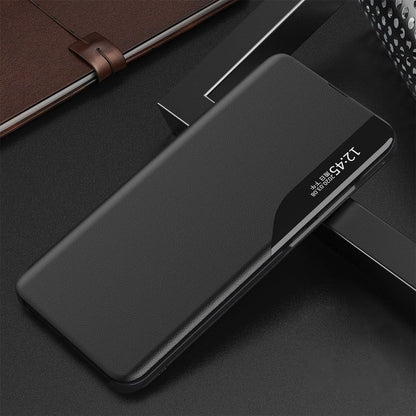 Eco Leather View Case elegant bookcase type case with kickstand for Samsung Galaxy A72 4G black_1