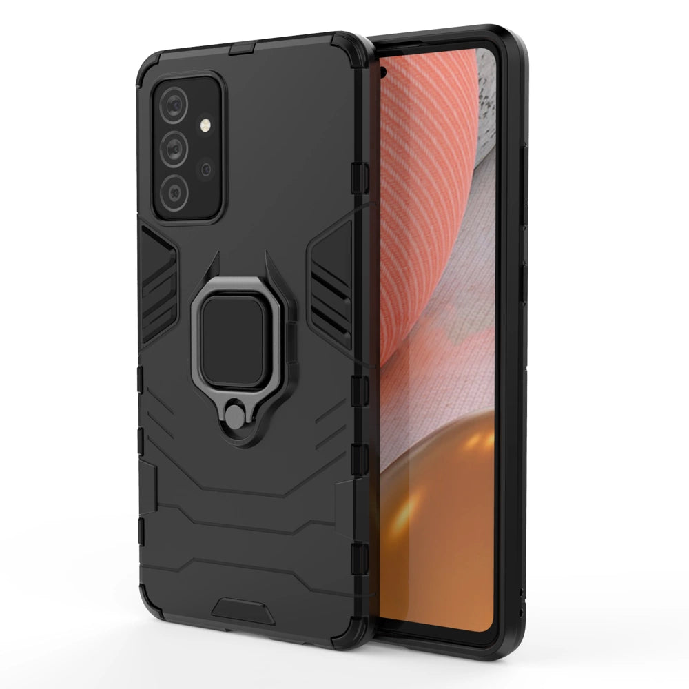 Ring Armor Case Kickstand Tough Rugged Cover for Samsung Galaxy A72 4G black_8